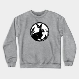 Black Wild Rabbit in the Moon Simple Nature Art Crewneck Sweatshirt